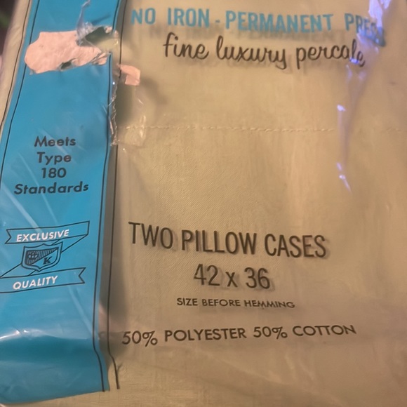 VINTAGE KENTSHIRE NO IRON PERMANENT PRESS FINE LUXURY PERCALE PILLOW CASES GREEN - Picture 3 of 5